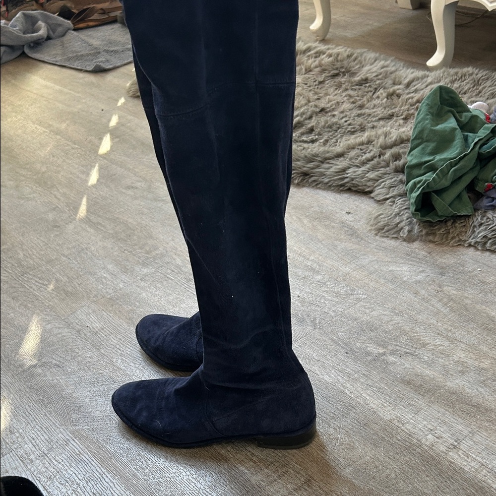 Stuart Weitzman Navy Over the Knee Boots